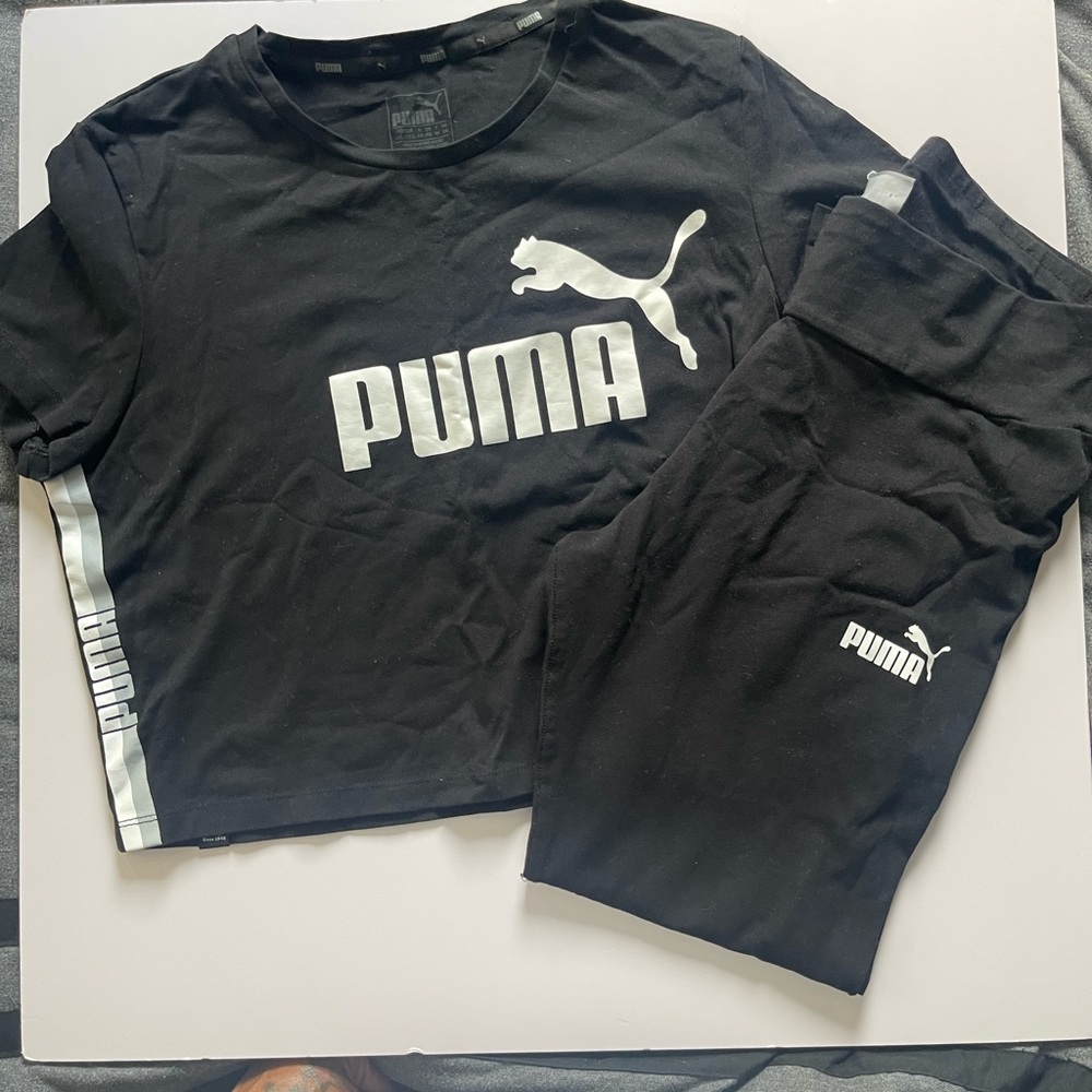 Puma Black and White Pajama Set Comfortable Loungewear